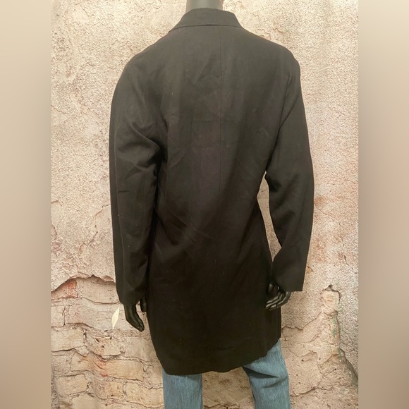 Izzue Collection Black Raw Edge Wool Blend Wrap Blazer - Picture 4 of 9